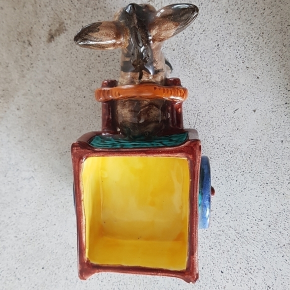 Vintage Made In Italy Pottery Donkey and Cart Planter - Picture 7 of 10